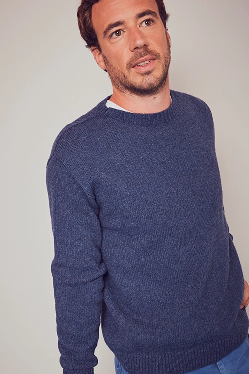 Pull col rond laine recyclée Mael